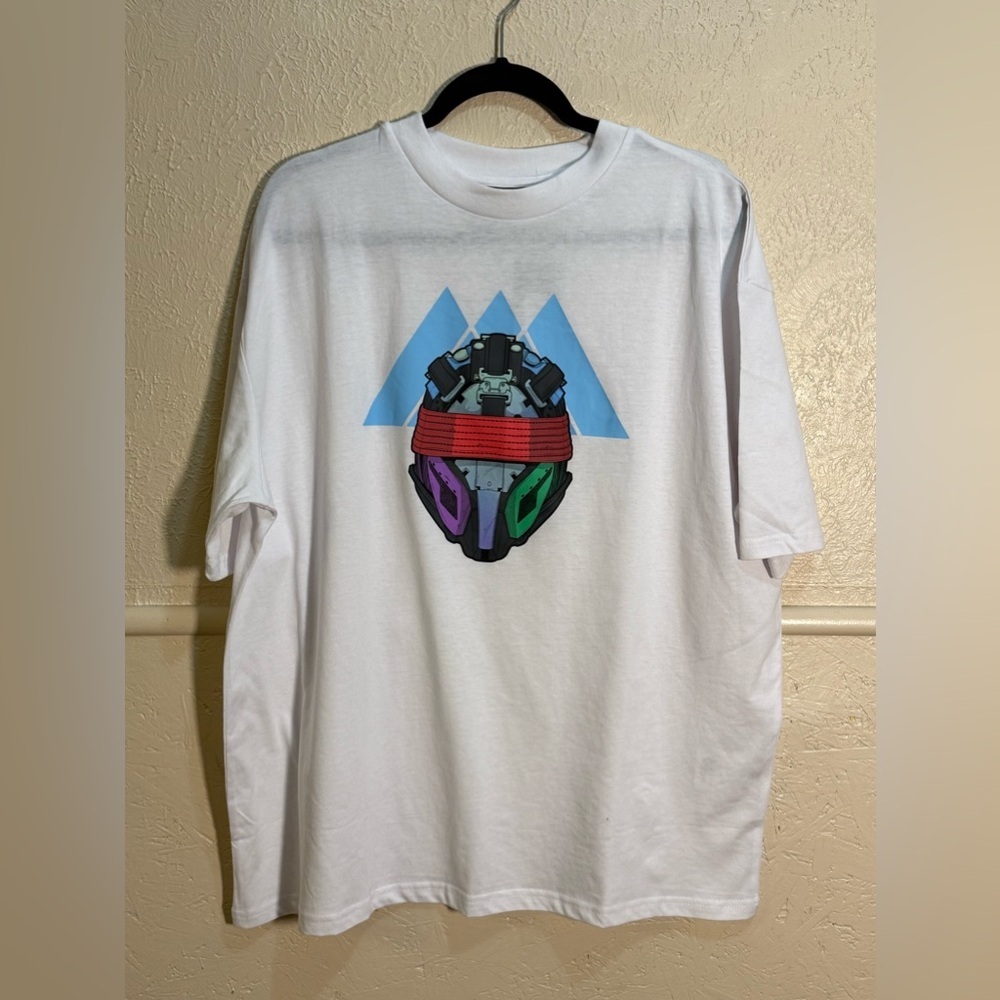 Destiny 2 Warlock Helmet  Graphic T-Shirt Unisex M Oversized White